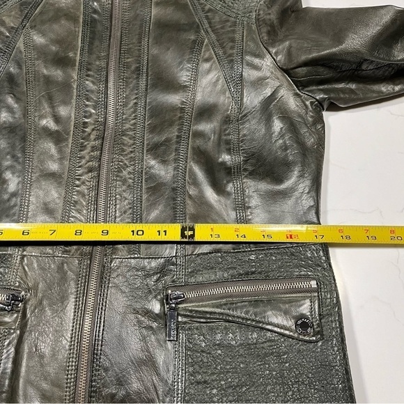 Bernardo Forest Green Leather Jacket - Picture 13 of 14